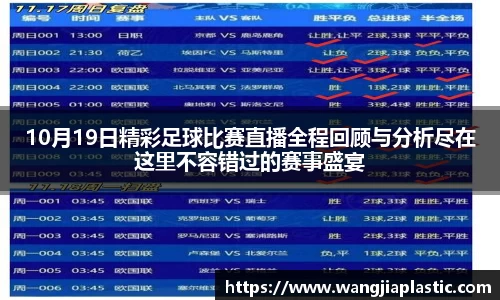10月19日精彩足球比赛直播全程回顾与分析尽在这里不容错过的赛事盛宴